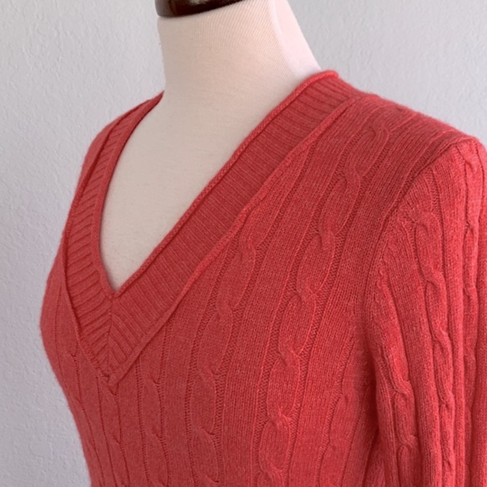 LOFT Cable Rabbit Hair V-Neck Sweater - Picture 4 of 11